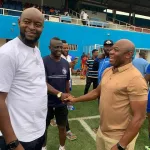 Rivers United Coach Finidi George and Heartland Coach Emmanuel Amuneke