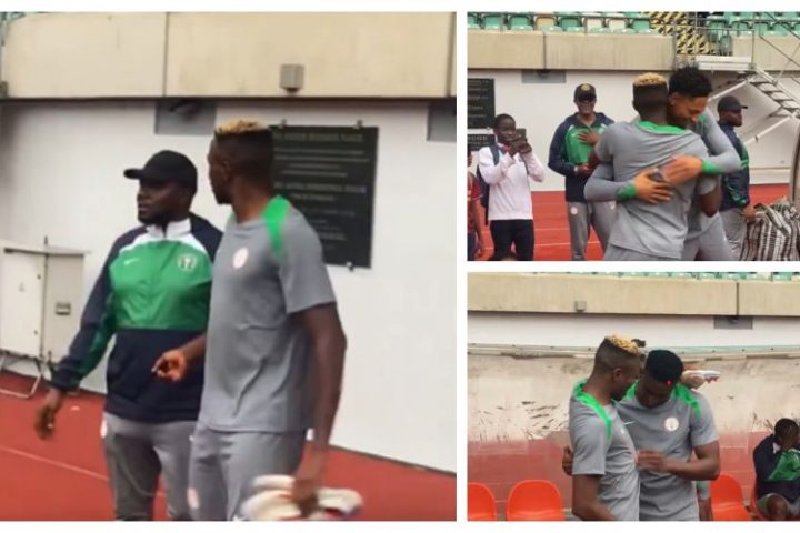 osimhen storms Super Eagles camp in Uyo