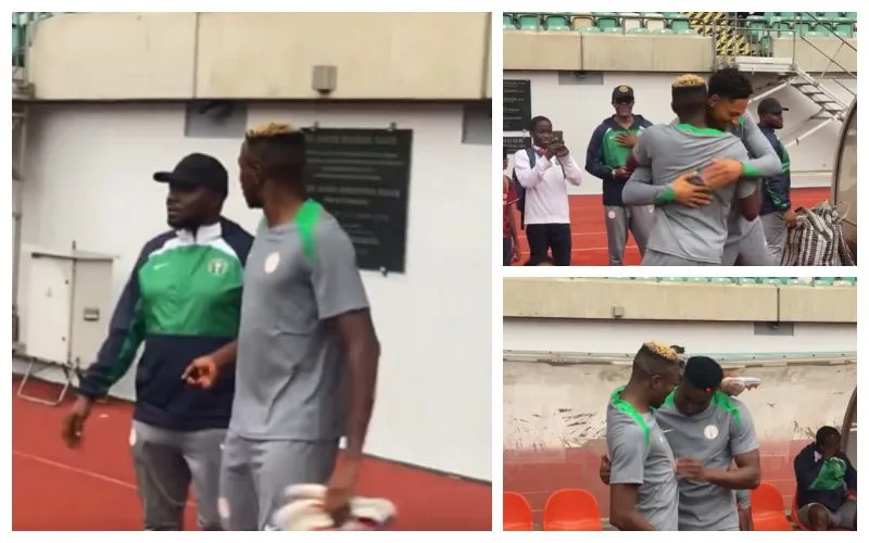 osimhen storms Super Eagles camp in Uyo