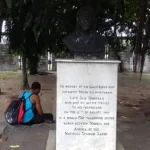 Statue of Samuel Okwaraji at the National stadium Lagos