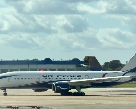 Air Peace flight in London