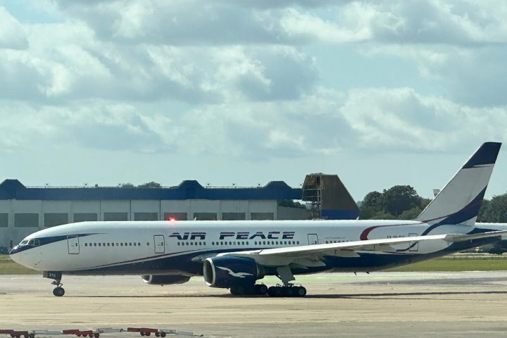 Air Peace flight in London