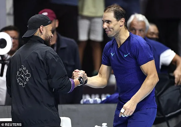 Neymar seen exchanging pleasantries with Rafael Nadal