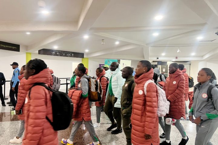 Nigerian contingent to the FIFA U Women world cup on arrival in Santa Domingo