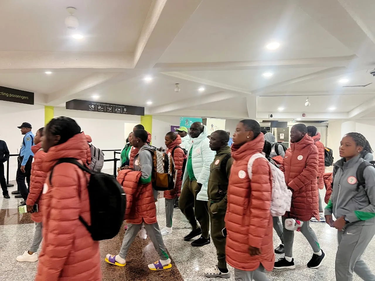 Nigerian contingent to the FIFA U Women world cup on arrival in Santa Domingo