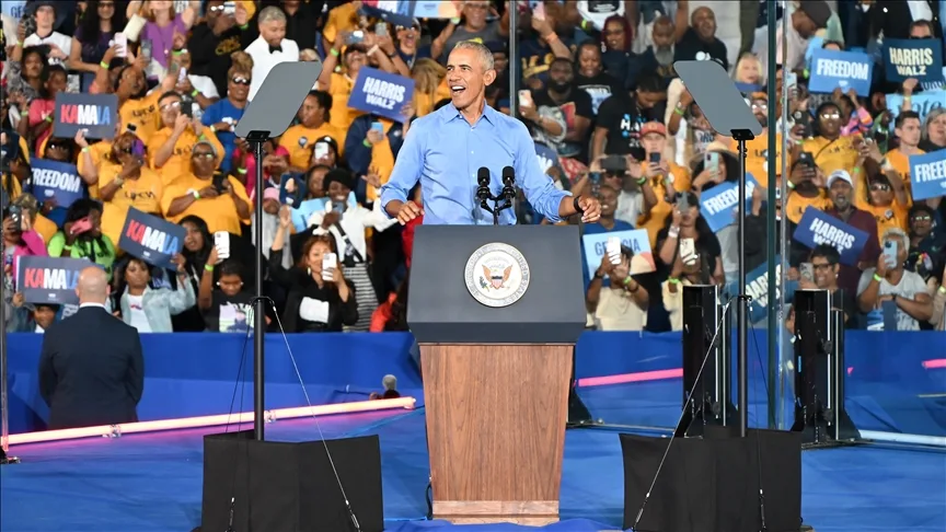 Obama teams up with Harris in Georgia