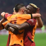 victor Osimhen celebrates after grabbing a brace for Galatasaray