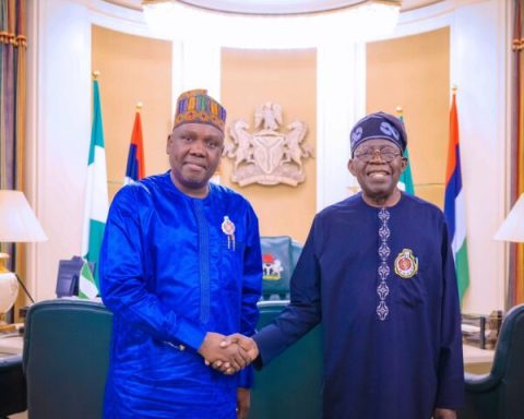 Daniel Bwala and President Bola Ahmed Tinubu at the Villa