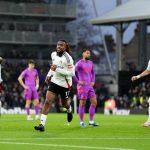 Fulham's Alex Iwobi reacts after scoring opening goal