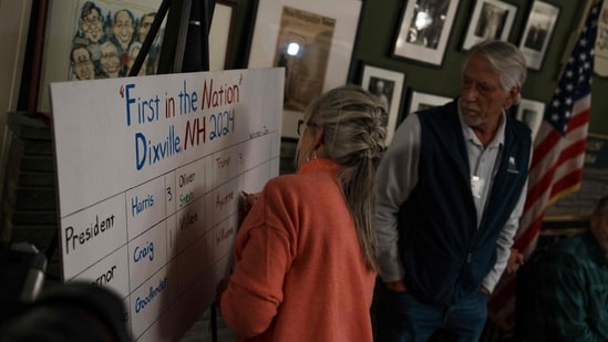 Six registered voters cast their vote on November in Dixville Notch New Hampshire (AFP)