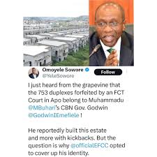 Emefiele Owns 753 Duplexes In Abuja Estate Forfeited To EFCC – Sowore