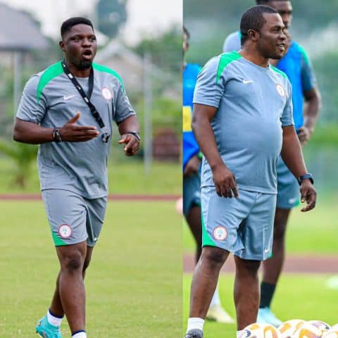 Coach Daniel Ogunmodede and Fidelis Ilechukwu in action