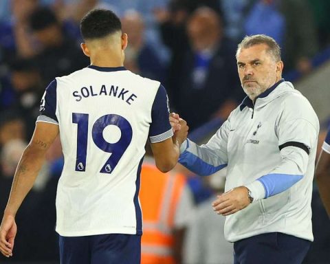 Dominic Solanke and Spurs Coach Ange Postecoglou