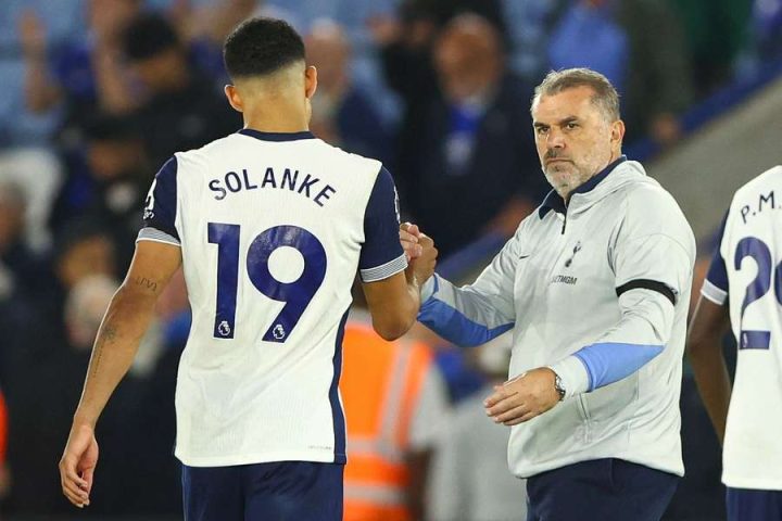 Dominic Solanke and Spurs Coach Ange Postecoglou