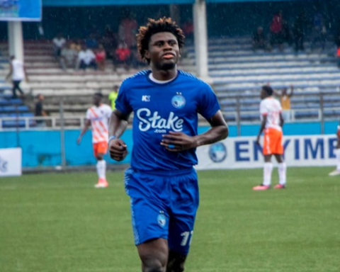 Molde of Norway bound Daniel Daga in action for Enyimba