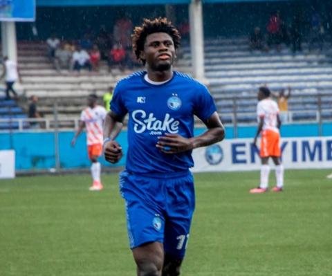 Molde of Norway bound Daniel Daga in action for Enyimba