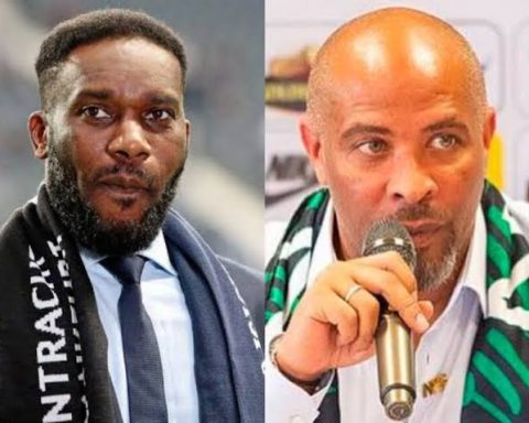 Okocha and Super Eagles new coach Eric Chelle