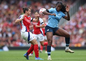 Action from the Arsenal vs Manchester City ladies clash