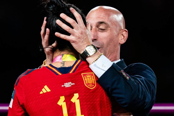 Luis Rubiales and Spain forward Jenni Hermoso