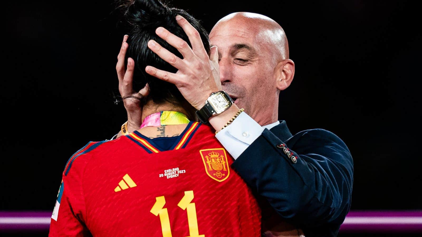 Luis Rubiales and Spain forward Jenni Hermoso