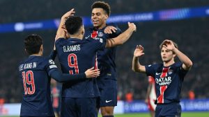 PSG hammered Brest enroute last16