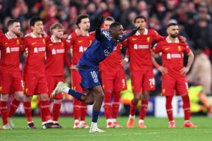 PSG's Dembele celebrates as Liverpool miss quarters slot