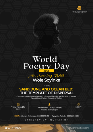 6th Providus Bank World Poetry Day Celebration Holds March 21 In Lagos